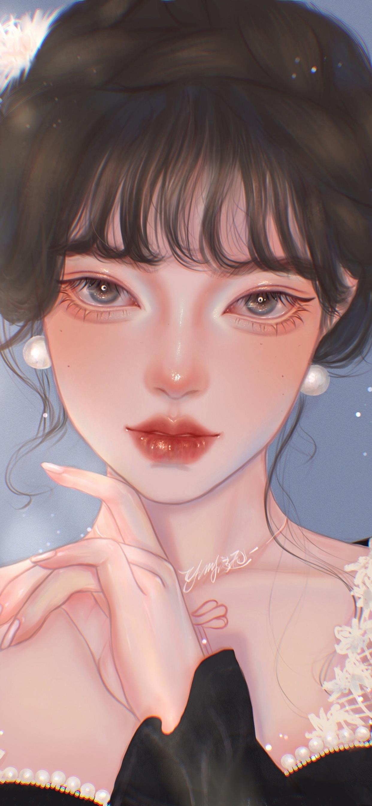 氣質女生閨蜜插畫壁紙,美慘了