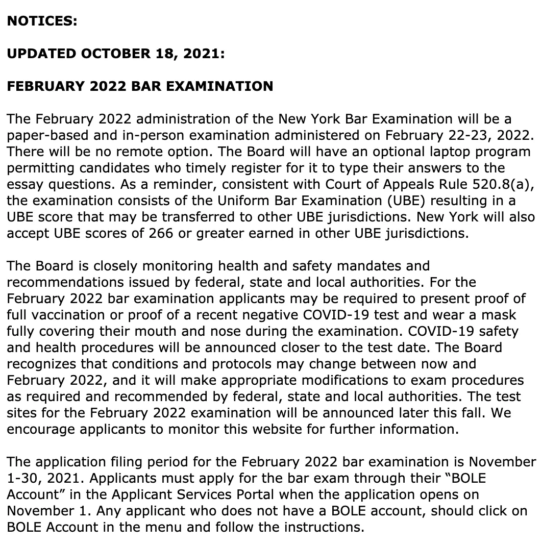 紧跟CA Bar脚步,2022年2月NY Bar回归线下模式