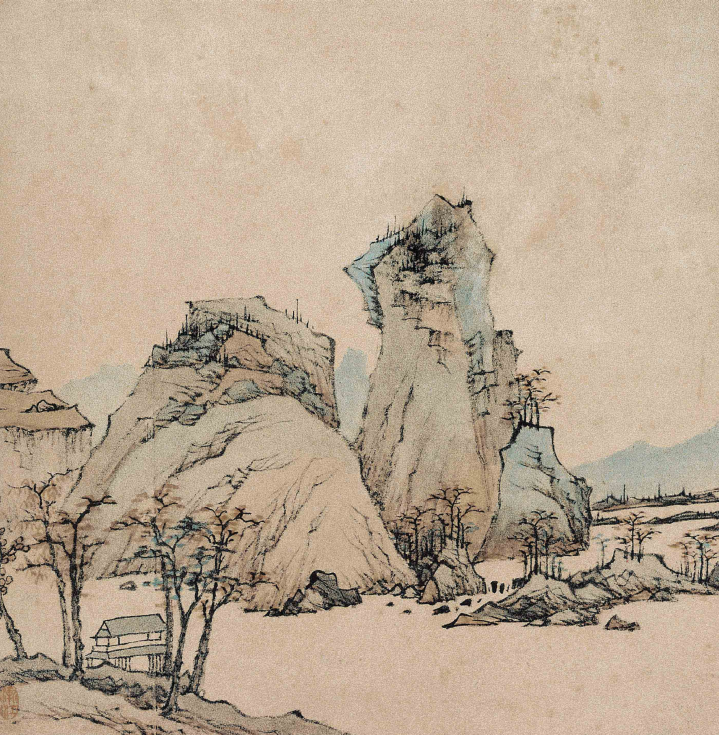 四僧渐江山水册之五赏析