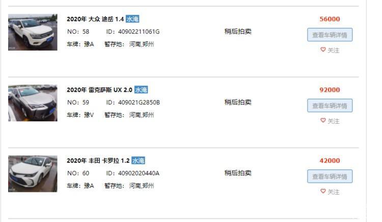 河南泡水车开始拍卖啦，公开透明，几万块钱的奥迪你敢买嘛？