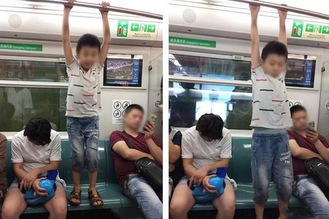 地铁频现孩子捣乱（3岁男孩与妈妈坐地铁被偷怕）