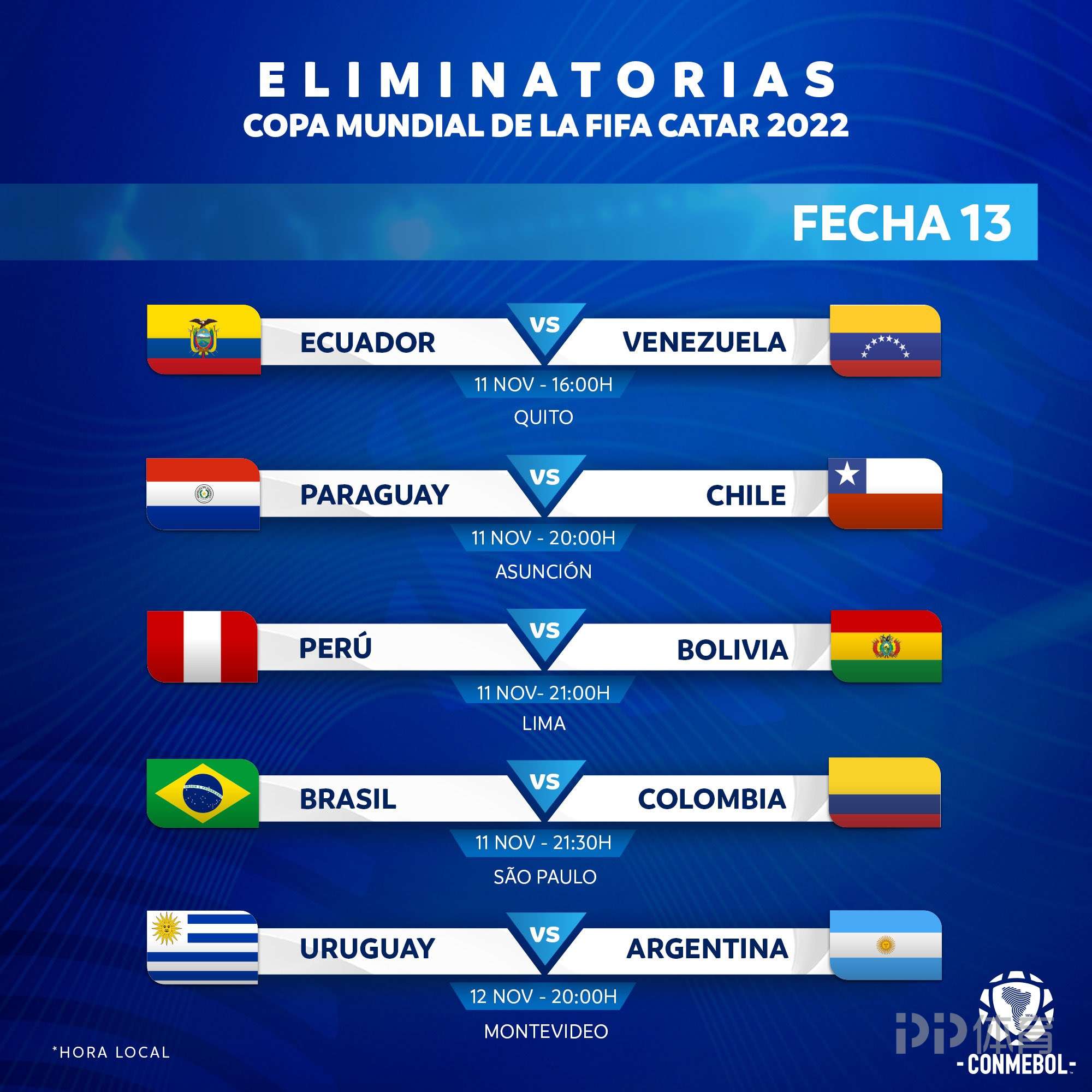 南美足联公布11月份世预赛赛程 阿根廷连战乌拉圭巴西