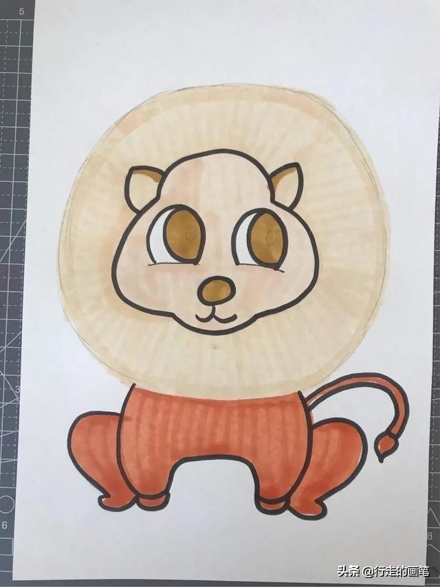 儿童画教程#爱吃肉的大狮子