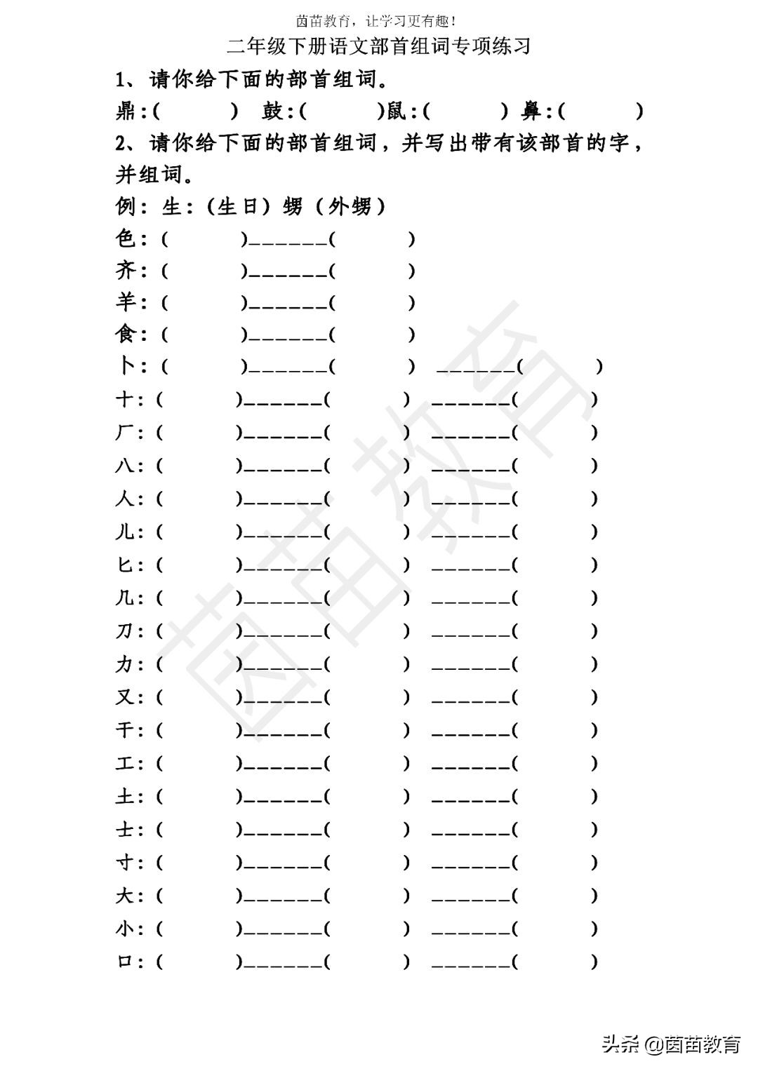 小学所有本身是部首的字，家长再也不用担心孩子找错部首了！