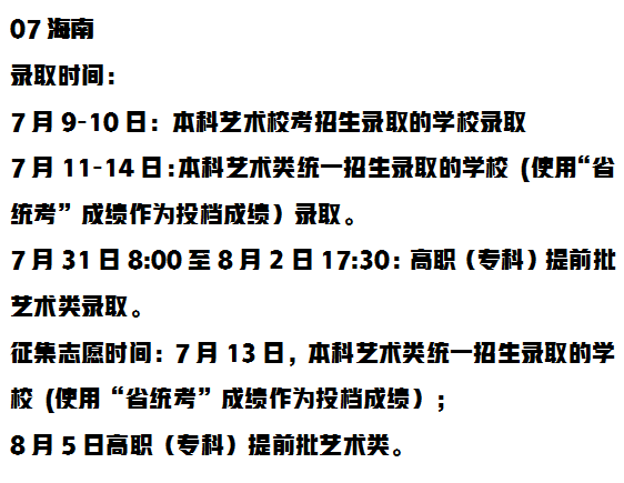 请收藏好！艺术类2021年录取批次及时间已更新至全国31个省市