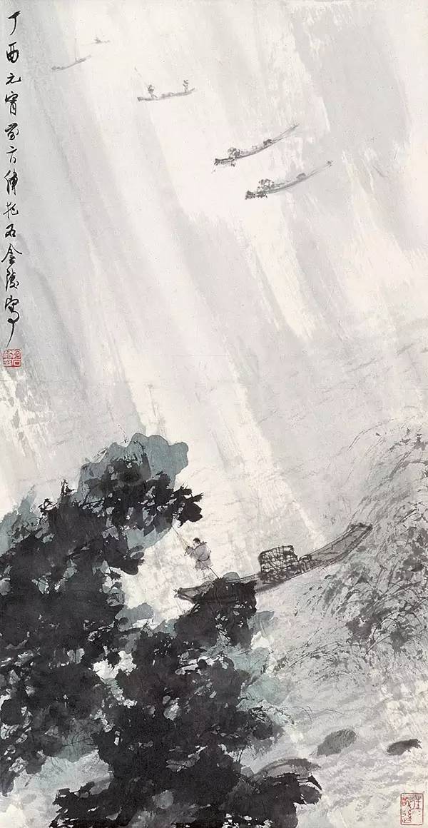 一半山川带雨痕 </p><p>　　 傅二石谈傅抱石笔下雨景（暴雨原来是这样画的）