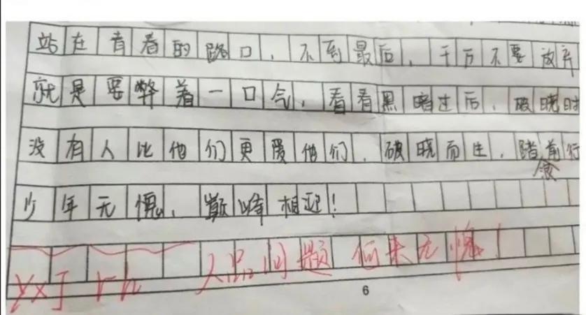 学生作文《R1SE少年，巅峰相迎》，老师八字评语看懵学生