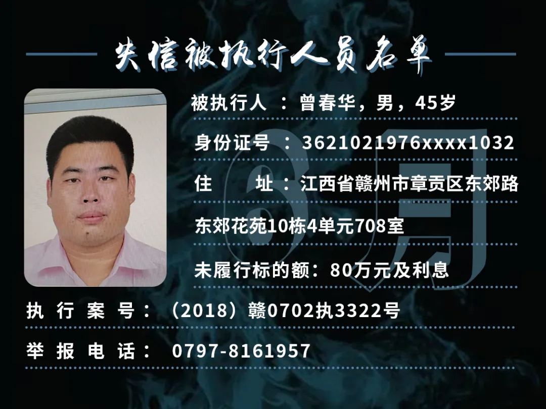 曝光!这些赣州人欠钱不还!你认识吗?