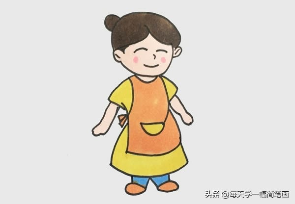 每天学一幅简笔画--妈妈简笔画步骤图解教程