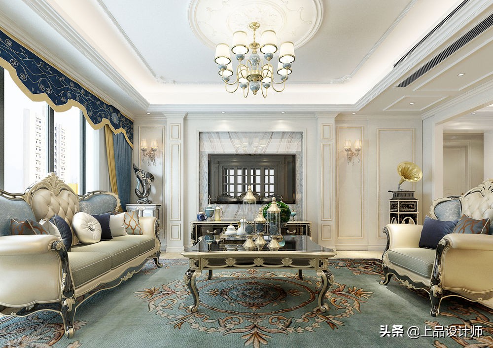 210㎡简欧风玄关柜装修效果图，优雅大气尽显奢华品味