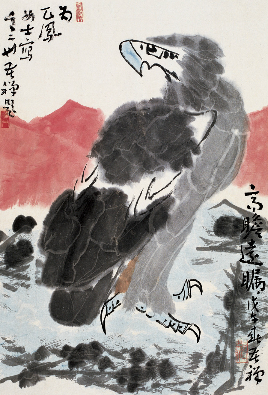 跟李苦禅学画鹰李苦禅画鹰作品欣赏