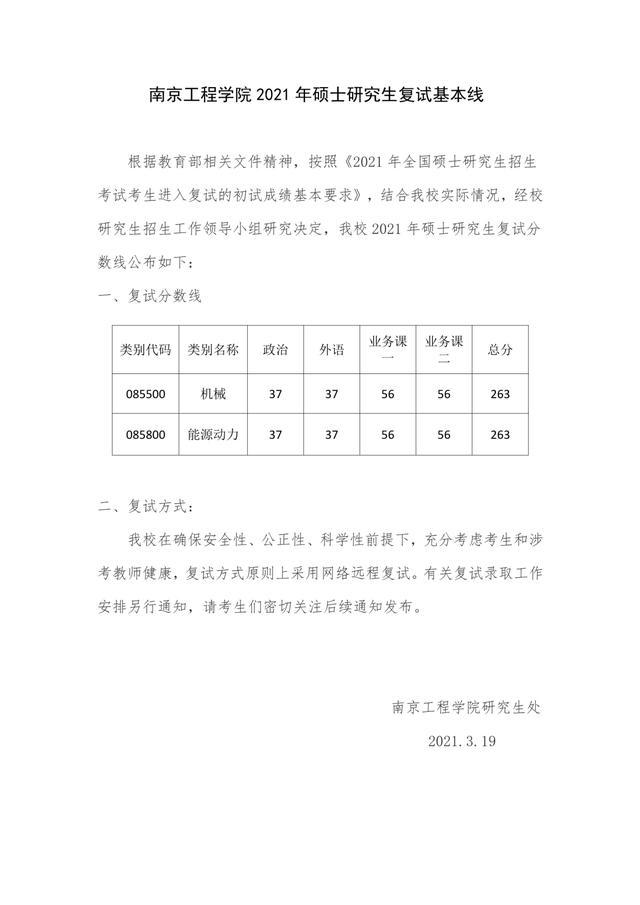非34所院校：江苏省10所高校2021硕士研究生复试线汇总①