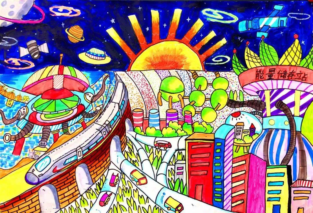 小学生49幅科幻未来科技主题绘画作品欣赏,赶紧收藏起来给宝贝练