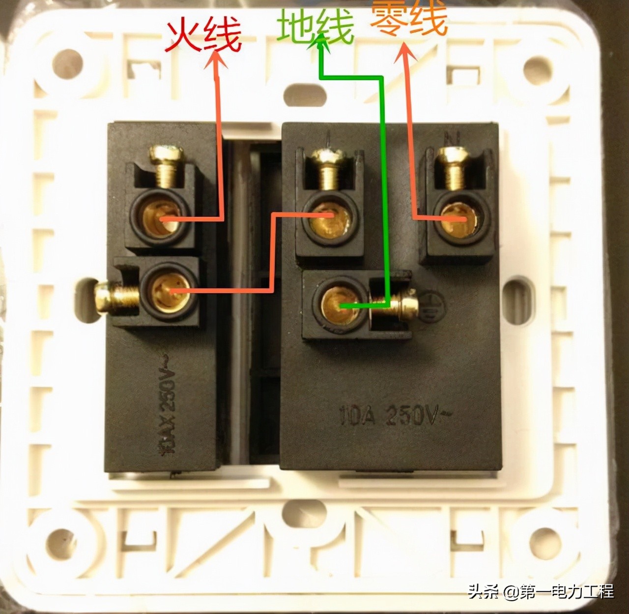 插座接线图五孔插座接线图:三孔插座图片家用一般用的是两相电–220v