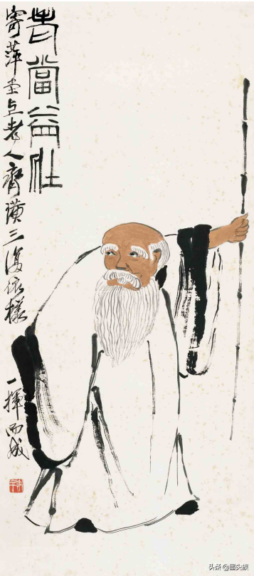 此幅《老当益壮》,也可以看作是齐白石的自画像.