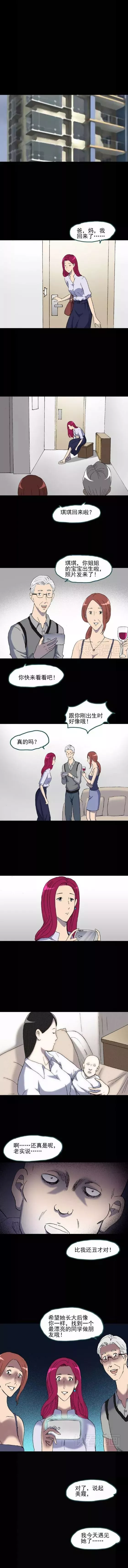 人性怪谈漫画《越长越丑的人》你身边有漂亮的女同学吗？