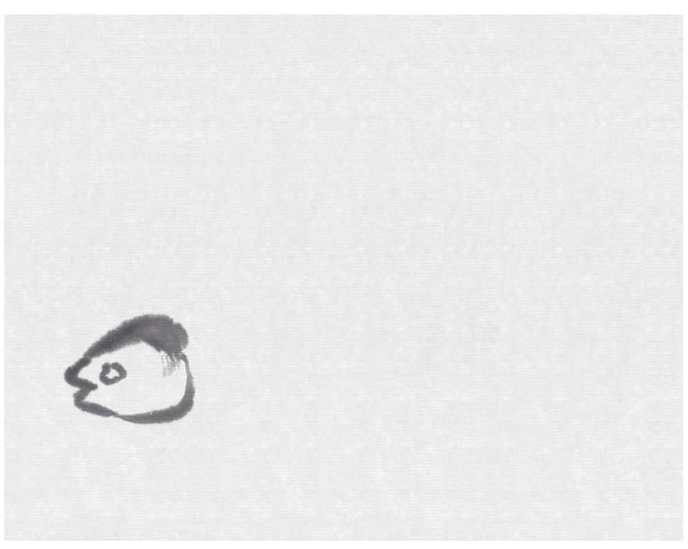 教你画草鱼:用浓墨以中锋为主画出鱼尾,以侧锋画出背鳍,快学习