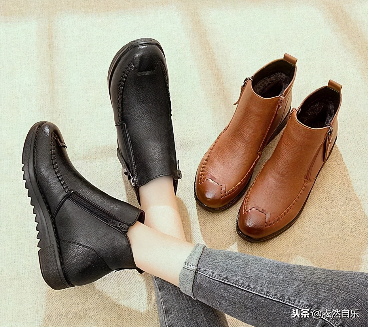 新出一种冬靴，也叫“加绒女靴”，特新颖的设计，洋气舒适不冻脚