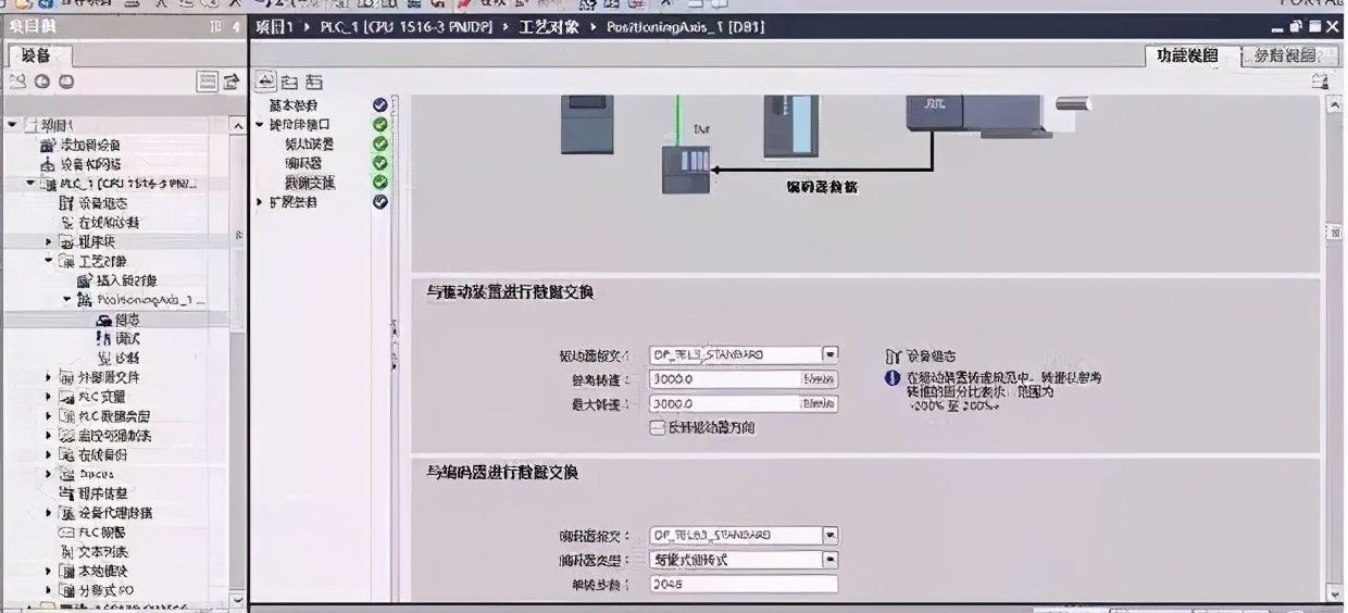 S7-1500PLC+变频器+编码器组成位置控制系统
