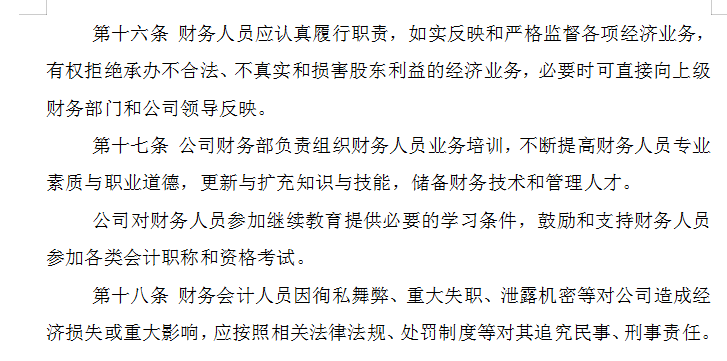知名公司财务管理制度规章大全（完整版）