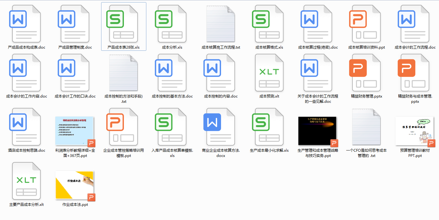 财务成本核算、成本分析、财务管理等会计培训资料汇总大全！领取