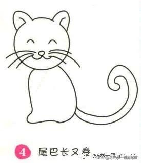 每天学一幅简笔画--微笑的小猫简笔画画法步骤