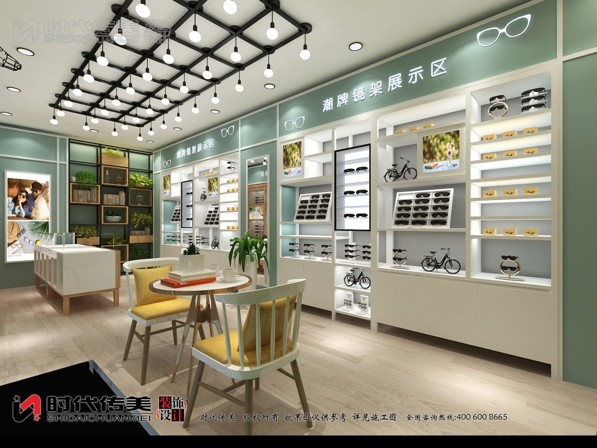 眼镜店装修：这些种吊顶设计，美得不止一点点