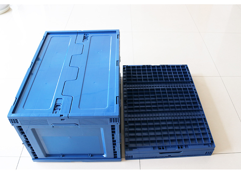 工业大号可折叠物流箱塑胶仓储塑料周转箱加厚折叠箱长方形带盖子