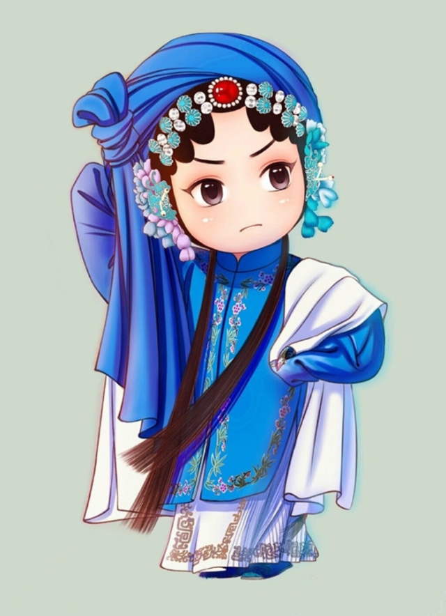 q版京剧人物卡通形象以当下流行的绘画方式展现京剧人物的魅力,引领