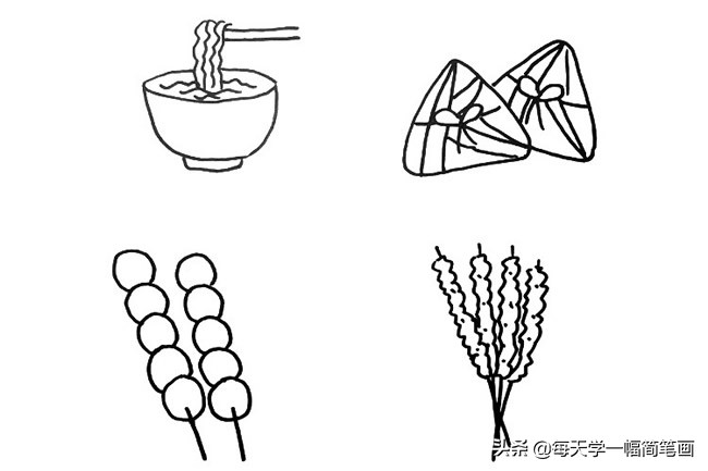 每天学一幅简笔画--卡通食物/甜品简笔画图片大全