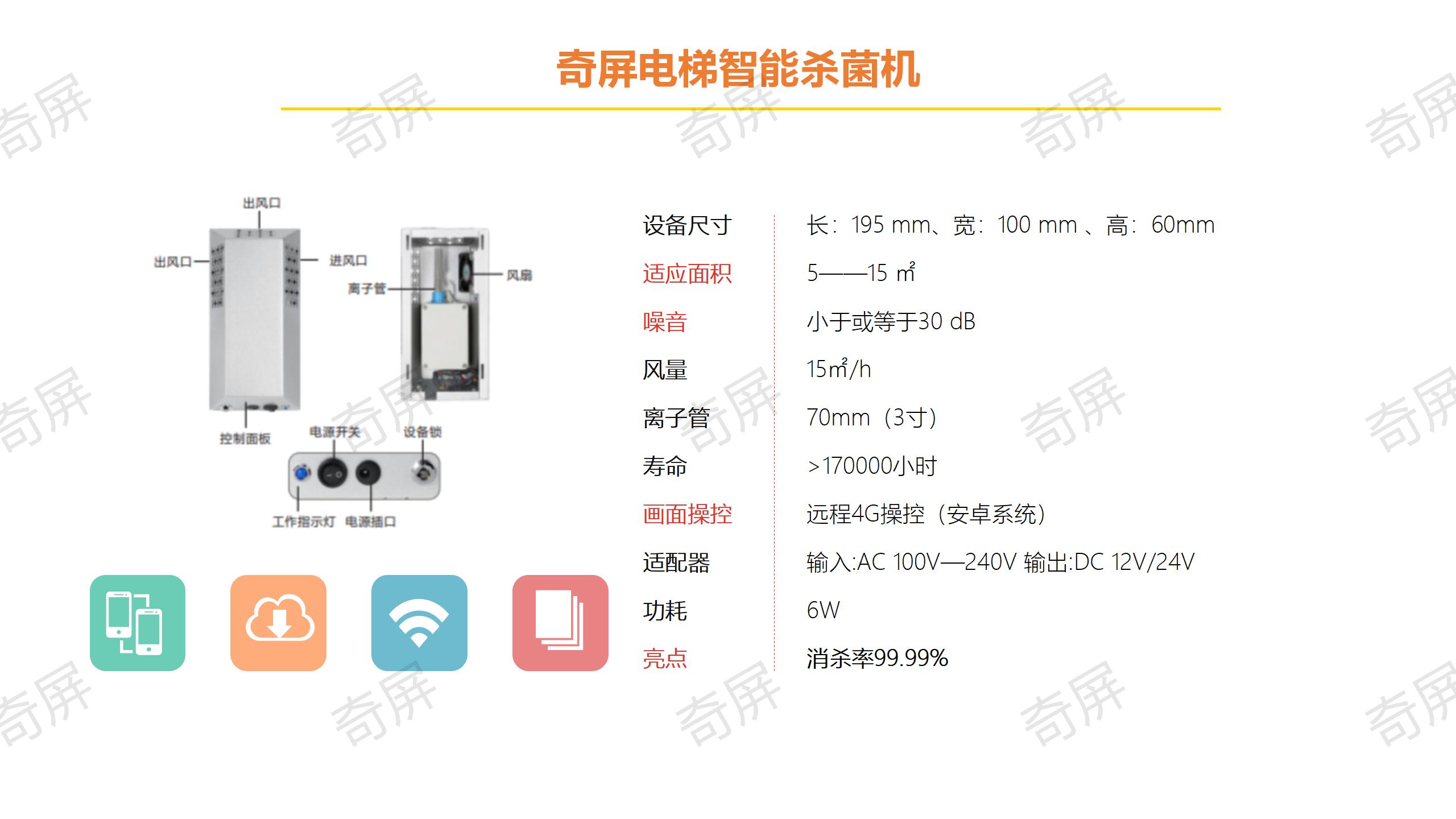 奇屏电梯广告投影仪/智能投影路灯/梯控系统/电梯智能杀菌机