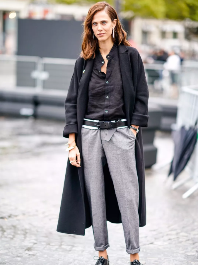 今年流行一种风格，叫：大衣+长裤，显瘦又高挑，换种思路更时髦