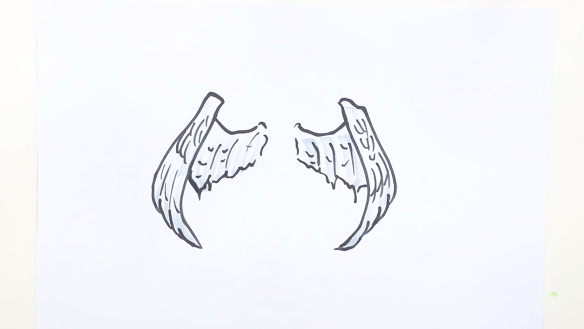 白衣天使的翅膀画法图片