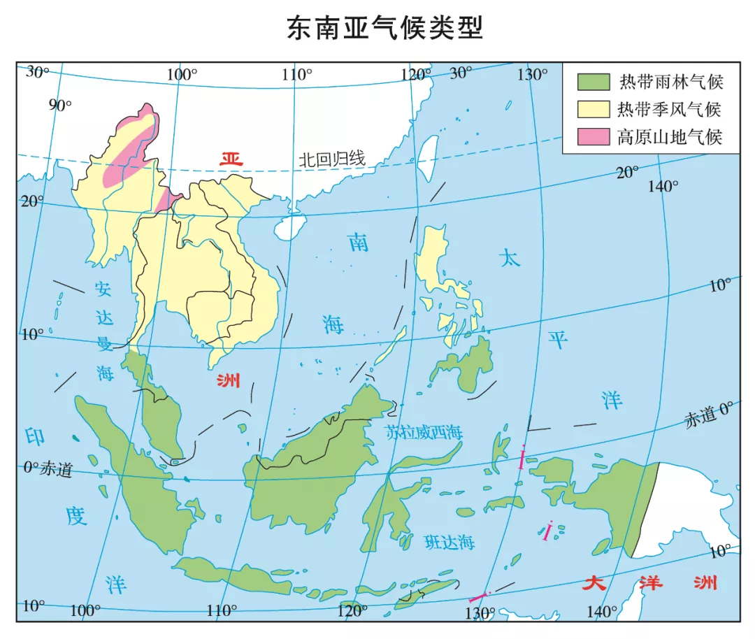 东南亚气候类型分布（东南亚组成与范围以及自然地理特征）