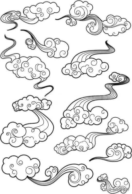 从线条到结构,手把手教你画祥云,收藏起来临摹学习