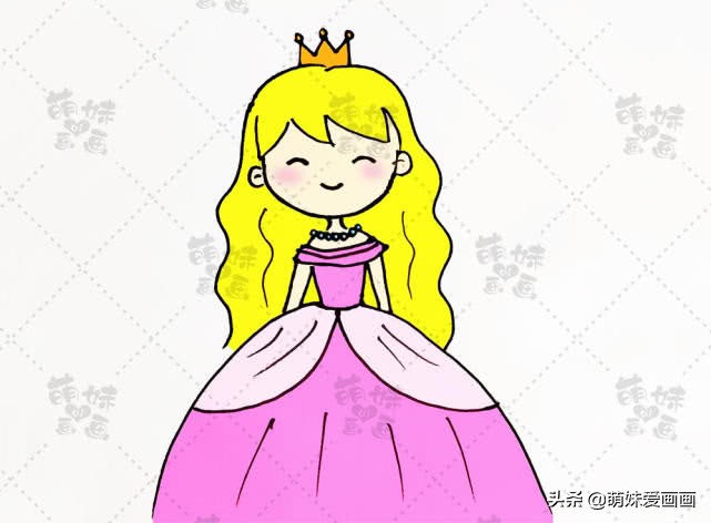 看步骤学画可爱的小公主，给她涂上漂亮的颜色吧