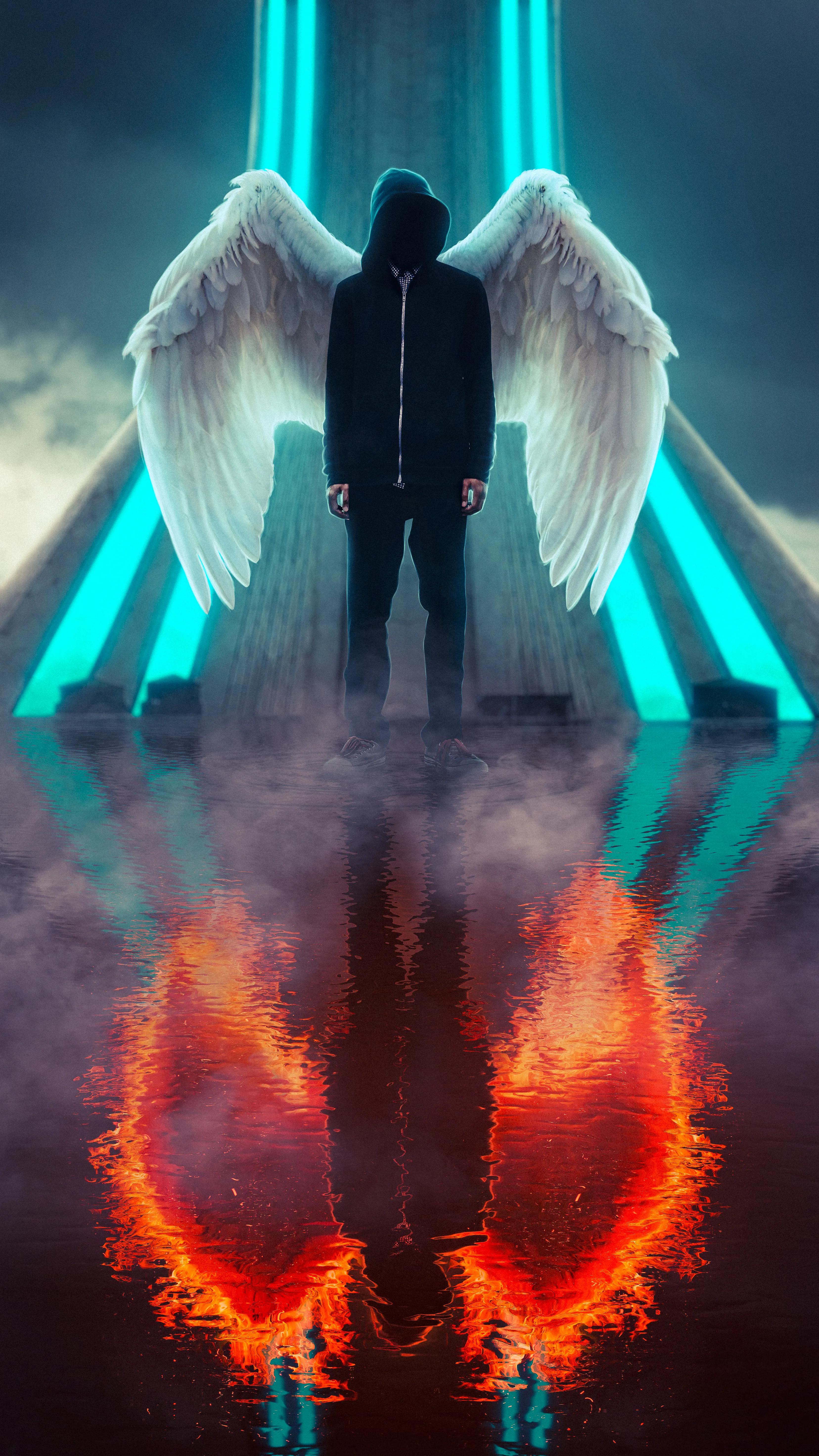 4k壁纸|天使与恶魔,即使背负黑色的翅膀,也要飞向天堂,飞向你