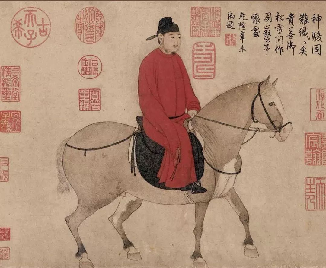 图》元代赵孟頫不仅是书法家,还是有名的画家,当他看到唐代韩干画的马