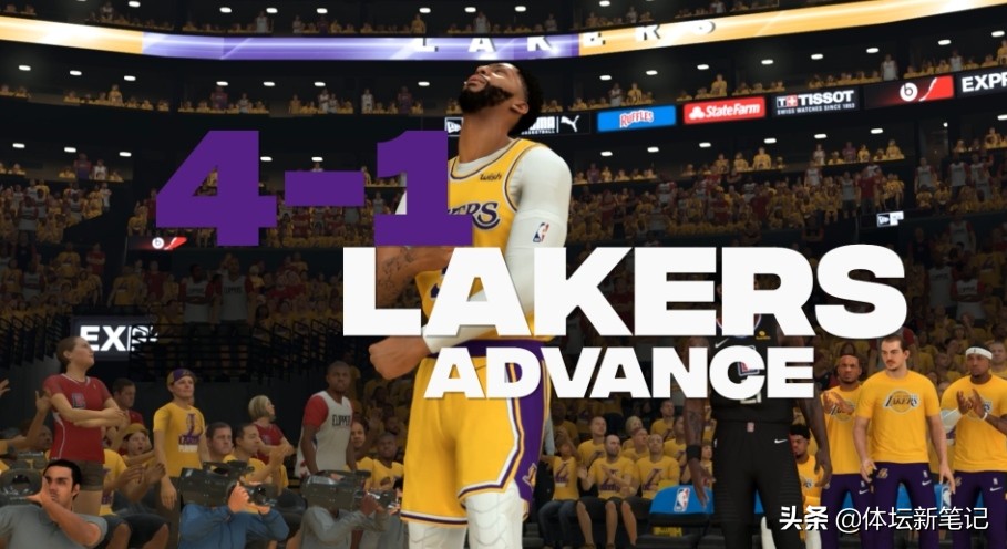 NBA2k电竞比赛比分(湖人4-1快船，独行侠黑七掘金，NBA2K季后赛模拟结果有几分可信度)