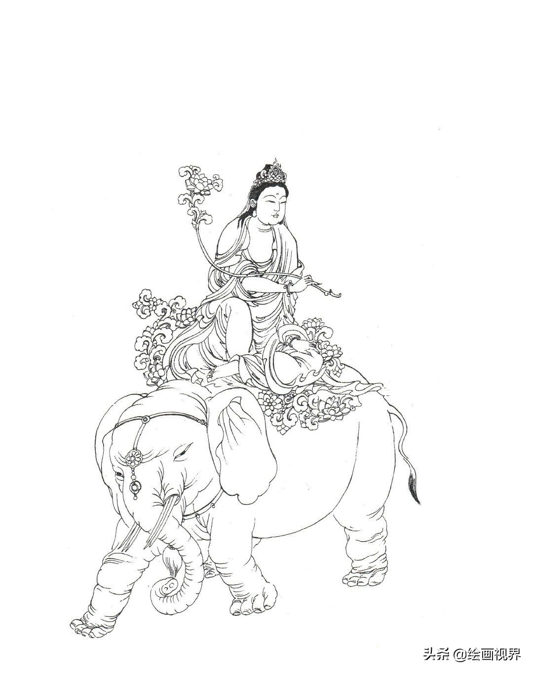 不会画白描线稿？其实画法很简单，老师都是这样画的，收藏学习