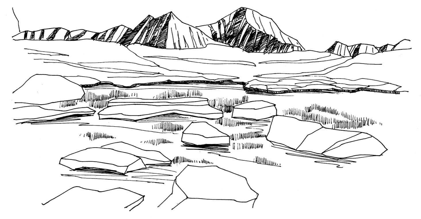 教你用排线条的方式画远山，这样画出来的山很美，适合小白学习