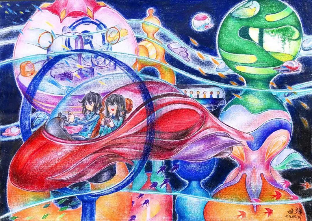 小学生49幅科幻未来科技主题绘画作品欣赏,赶紧收藏起来给宝贝练