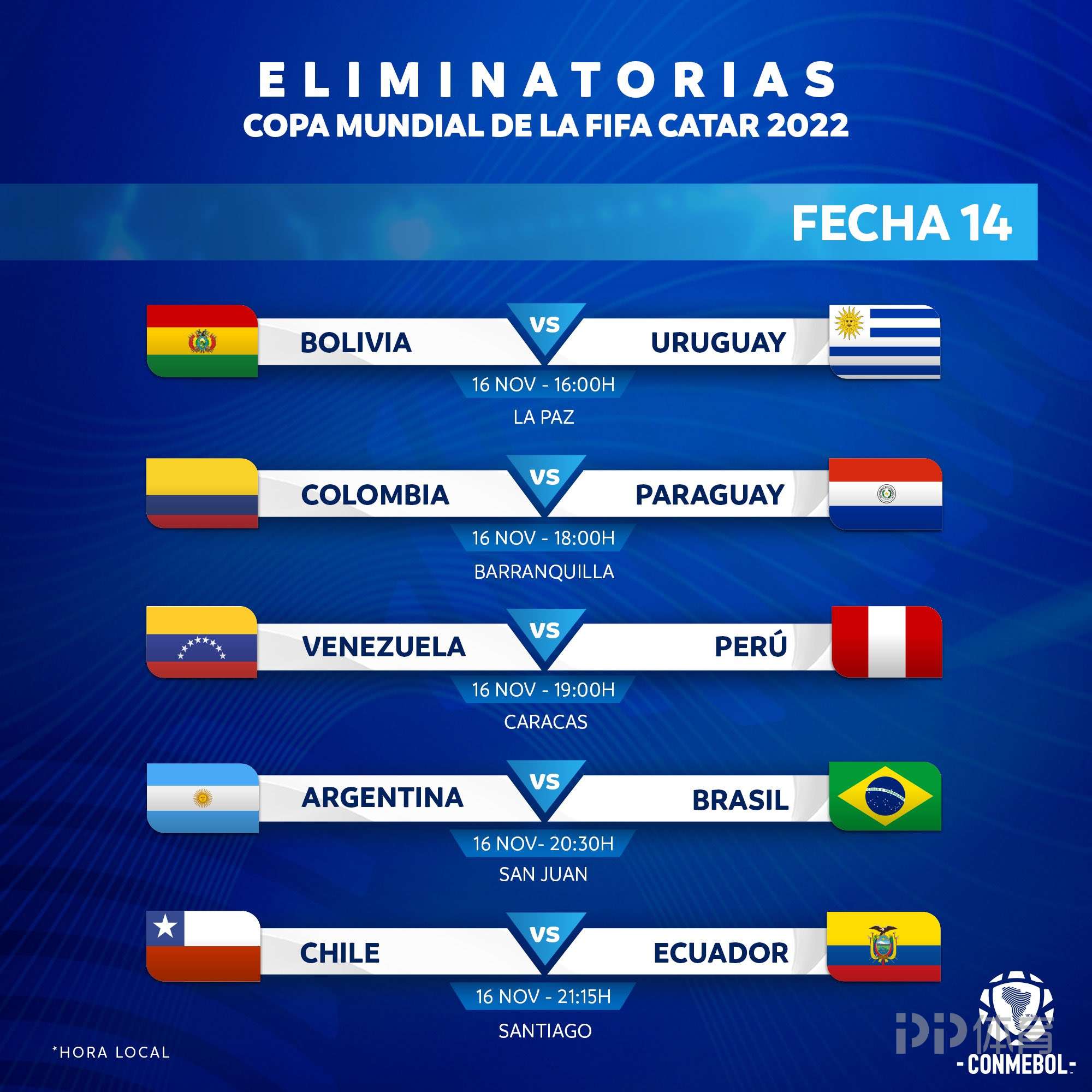南美足联公布11月份世预赛赛程 阿根廷连战乌拉圭巴西
