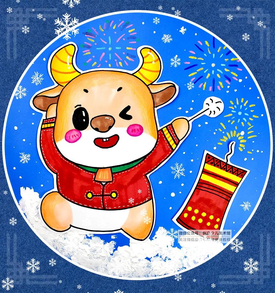 新年彩铅画两幅_晶羽科技