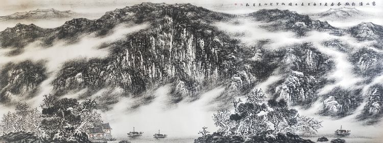 艺术来源于生活而高于生活,著名焦墨云雾山水画家林晓丽