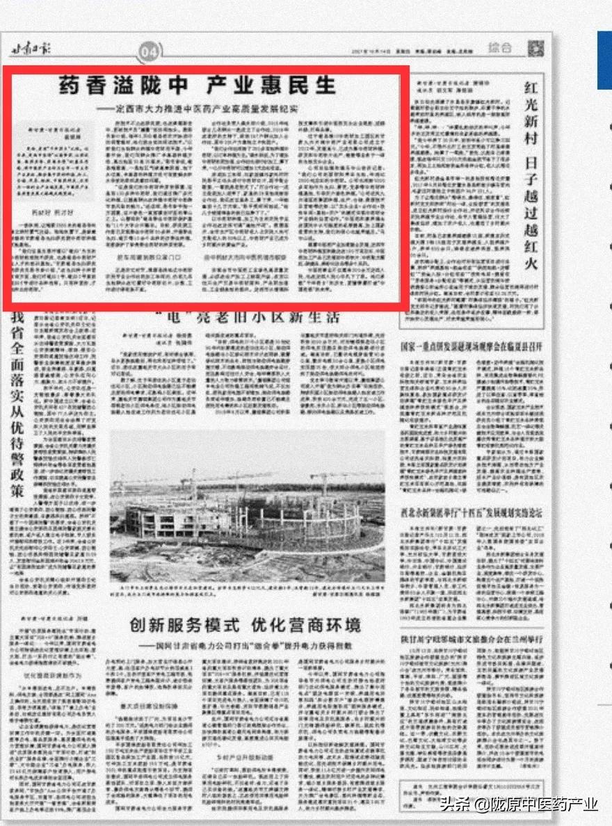 药香溢陇中 产业惠民生——定西市大力推进中医药产业高质量发展纪实