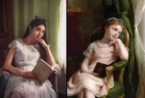 北大美女模仿世界名画拍摄的读书图！