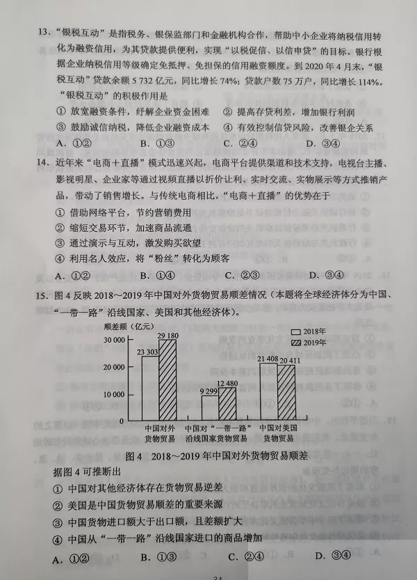 超清！2020年四川高考真题+答案！（文理全科汇总）