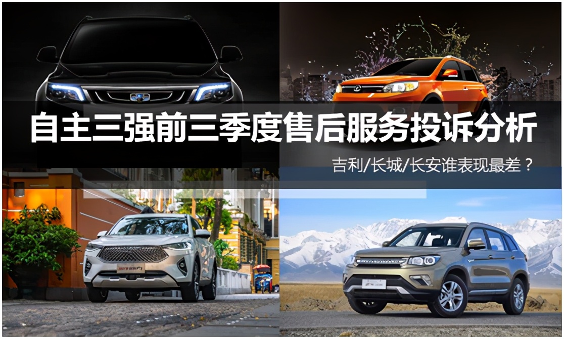 自主吉利/长城/长安三强售后服务投诉分析