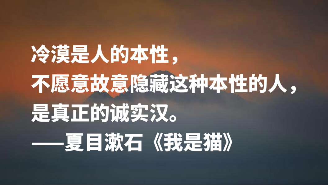 日本文学巨匠夏目漱石，代表作《我是猫》十句摘抄，句句轻快洒脱